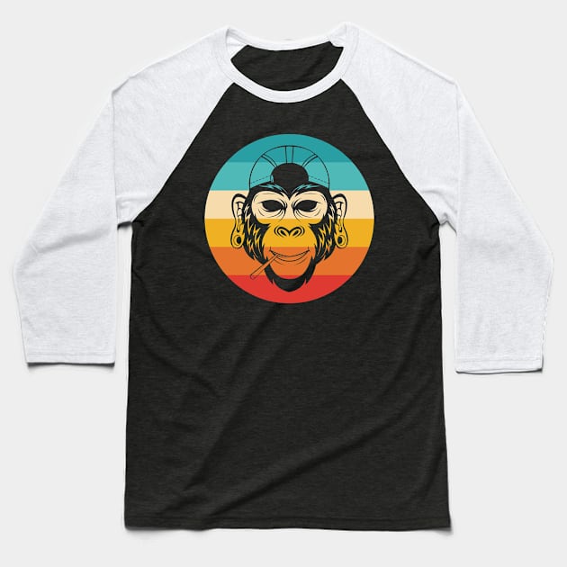 Monkey Music Retro Baseball T-Shirt by Rise And Design